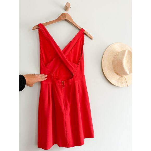 Sézane | Sezane | Robe Alya Dress in Coral/Red | Sz 36/4 - Picture 6 of 12